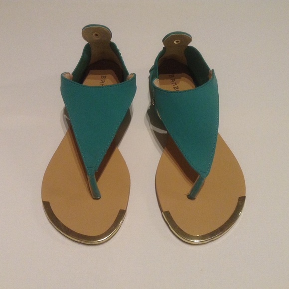 BAMBOO Shoes - BAMBOO Macalen-16 Turquoise Gold rim Sandals
